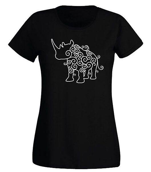G-graphics T-Shirt Damen T-Shirt - Tribalnashorn Slim-fit-Shirt, mit Frontp günstig online kaufen
