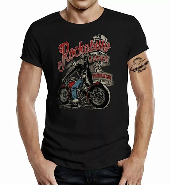 GASOLINE BANDIT® T-Shirt im original Design: Rockabilly Lives Forever! günstig online kaufen