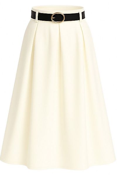 Mississhop A-Linien-Rock Eleganter Faltenrock mit Gürtel – mittellang M.430 günstig online kaufen