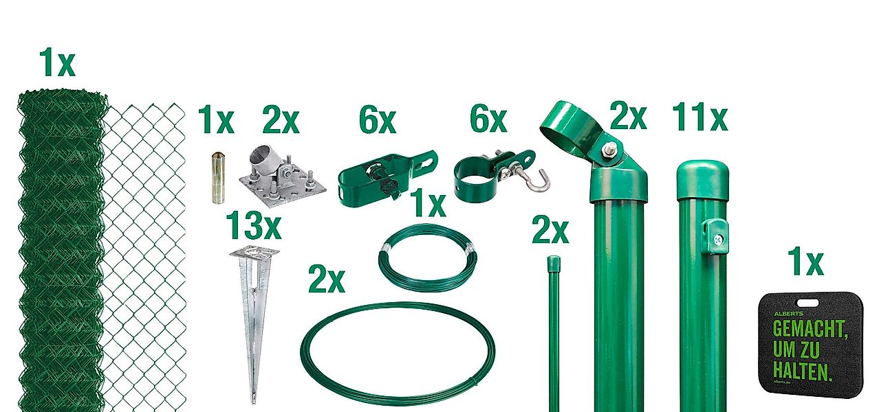 Alberts Maschendrahtzaun, (Set), Höhe: 80-200cm, Gesamtlänge: günstig online kaufen