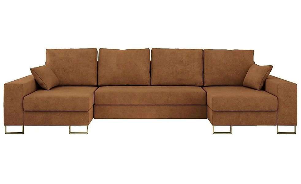 Wohnlandschaft mit Schlaffunktion Dorain ¦ orange ¦ Maße (cm): B: 312 H: 95 günstig online kaufen