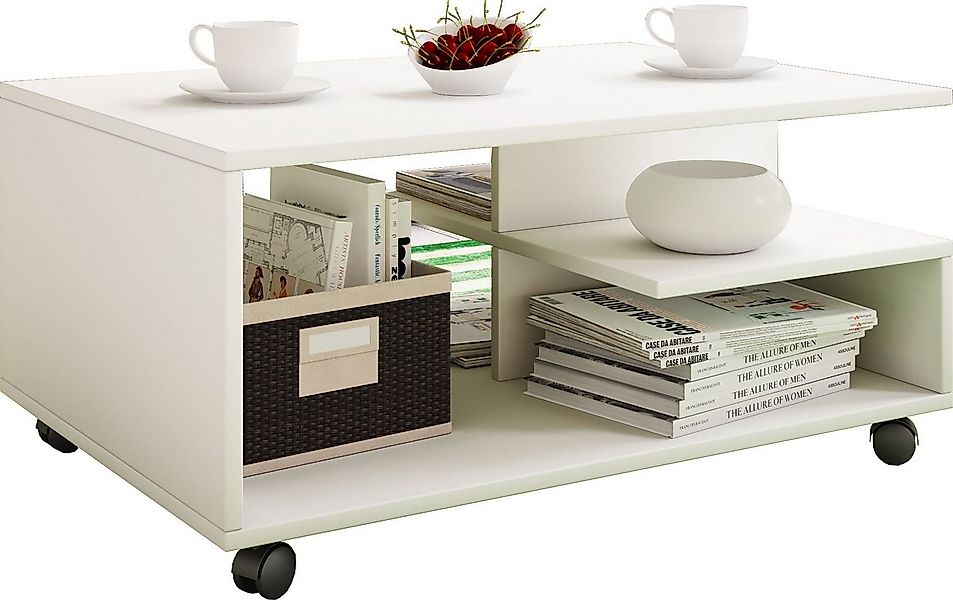 VCM Couchtisch Holz Sofatisch Couchtisch Rollen rollbar Stango L, Pflegelei günstig online kaufen