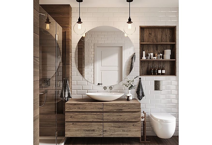 MySpiegel.de Wandspiegel Rahmenloser Spiegel Klar Rund in 4mm Stärke mit Be günstig online kaufen