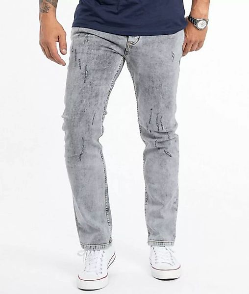 Rock Creek Regular-fit-Jeans Herren Jeans Stonewashed Grau RC-2106 günstig online kaufen