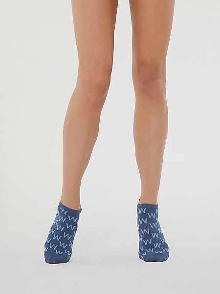 Wolford - Cotton W Sneaker Socks, Frau, dusty blue/light aquamarine, Größe: günstig online kaufen