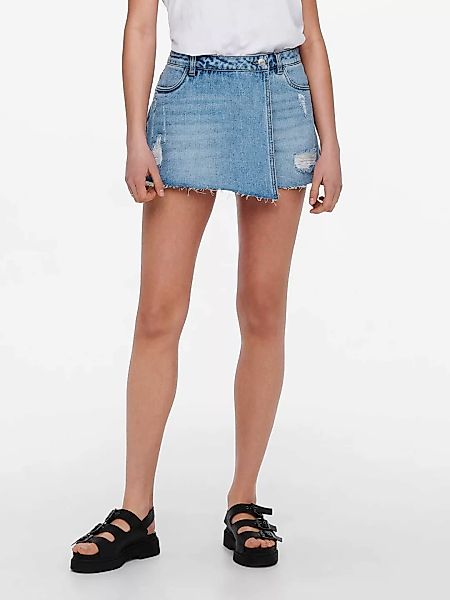 ONLY Jeansrock "ONLTEXAS REG DNM SKORT BJ NOOS", mit Destroyed Effekt günstig online kaufen