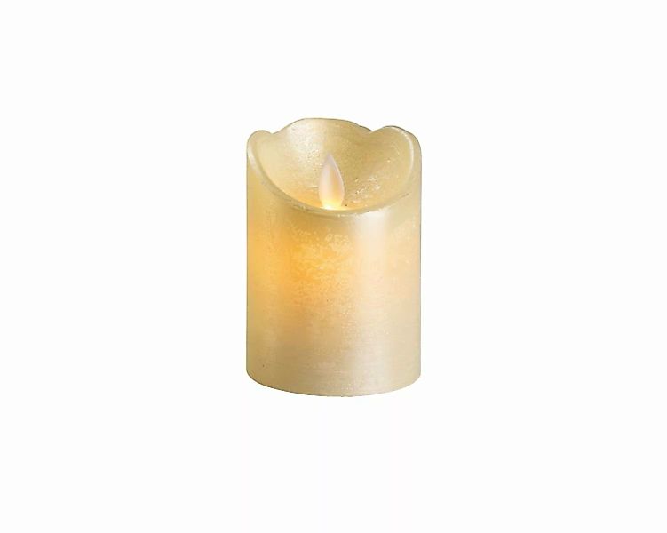 Lumineo LED-Kerzen LED Flackerkerze Indoor perle 7,5 x 10 cm (beige) günstig online kaufen