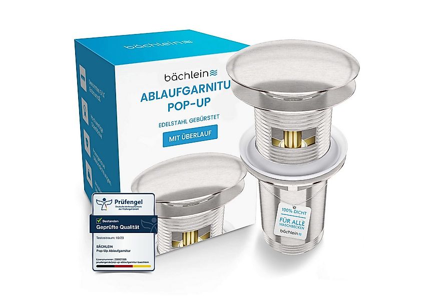 Bächlein Ablaufgarnitur Waschbeckenabfluss Pop Up (Waschbeckenstöpsel mit Ü günstig online kaufen