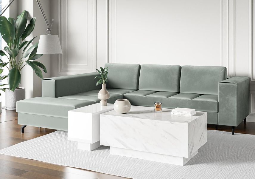 Compleo Couchtisch (2.set) Rechteckiger Couchtisch, Marmor günstig online kaufen