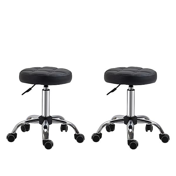 HOMCOM Salon Hocker Kunstleder Schaumstoff Schwarz 35,5 x 63H cm günstig online kaufen