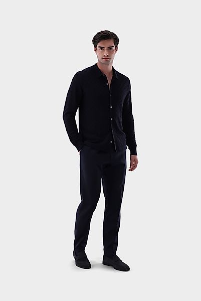 Strickhemd mit 3-D Struktur günstig online kaufen