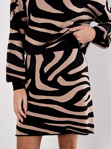 Apricot Minirock Strickrock mit Zebramuster günstig online kaufen