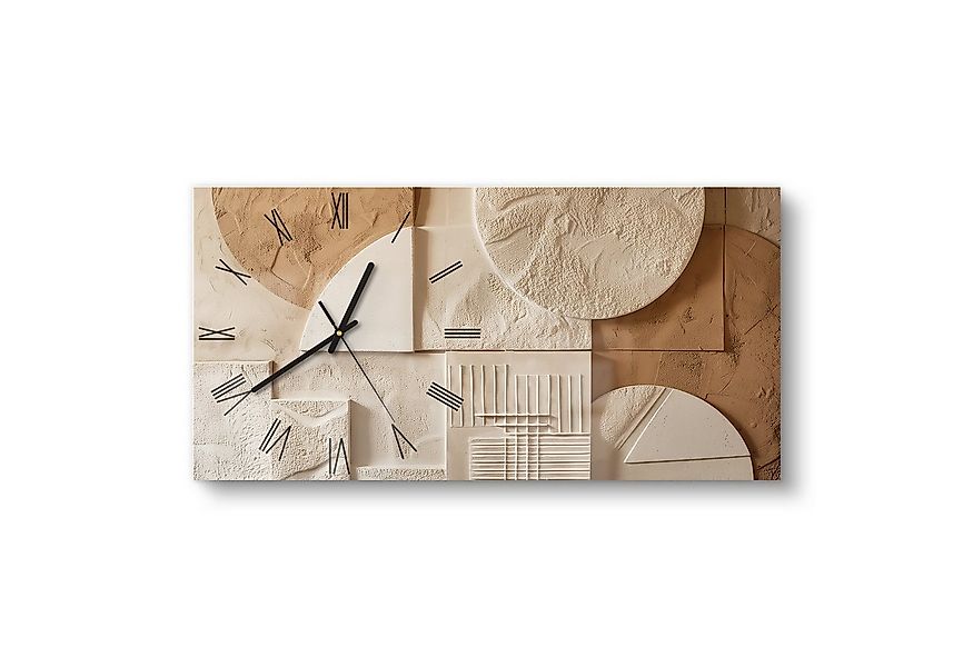 DEQORI Wanduhr 'Wüstengeometrie' (Glas Glasuhr modern Wand Uhr Design Küche günstig online kaufen