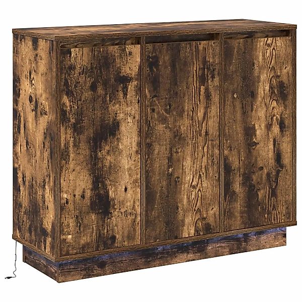 vidaXL LED-Sideboard Geräucherte Eiche 90 x 32 x 75 cm Holzwerkstoff 869678 günstig online kaufen
