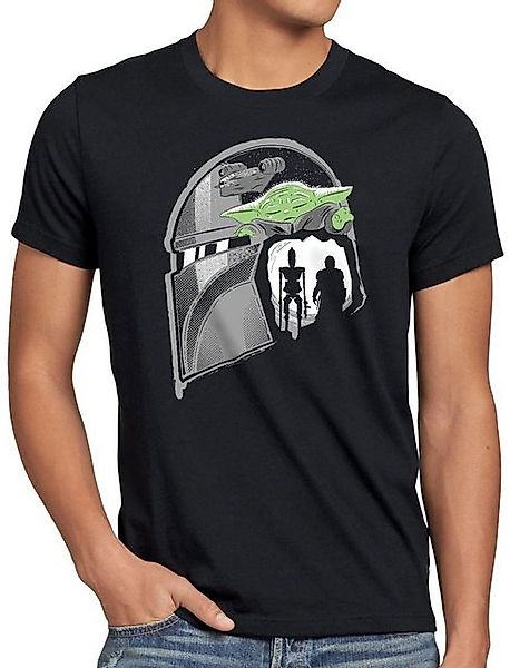 style3 T-Shirt Mando Yoda raumschiff mandalorian star krieg wars der sterne günstig online kaufen
