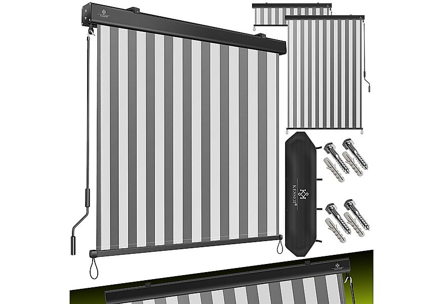 KESSER Senkrechtmarkise Markise Außenrollo Handkurbelmechanismus Balkonroll günstig online kaufen