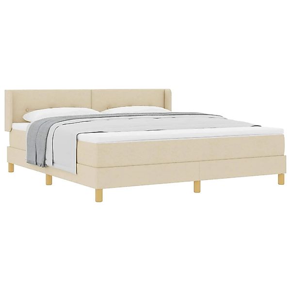 vidaXL Boxspringbett mit Matratze Creme 200 x 180 cm Polyester 3341312 günstig online kaufen