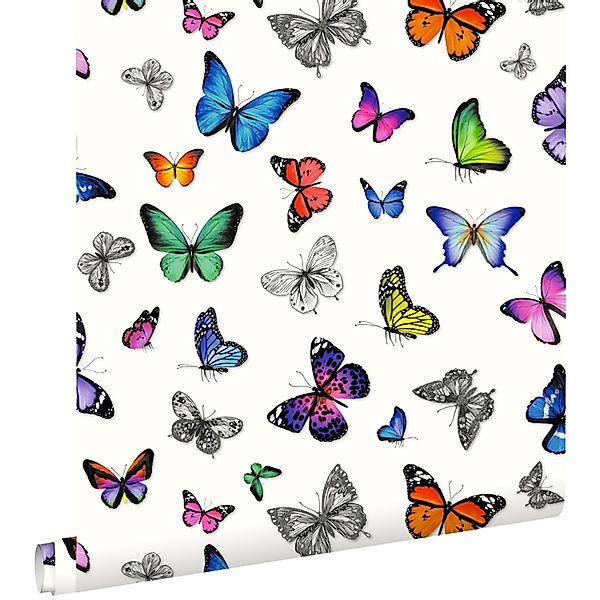 ESTAhome Tapete Schmetterlinge Multicolor 53 cm x 10.05 m günstig online kaufen