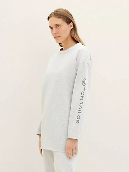 TOM TAILOR Pyjamaoberteil Oversized Langarmshirt mit Logo-Print mit Logo Pr günstig online kaufen