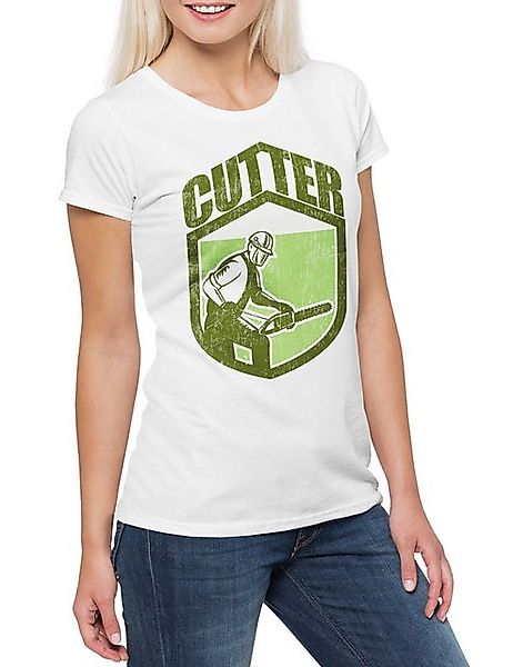 Urban Backwoods Print-Shirt Cutter Damen T-Shirt Holzfäller Axt Waldarbeite günstig online kaufen