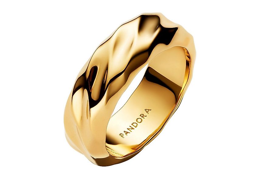 Pandora Fingerring 0 Breiter Bandring für Wellig Goldfarben günstig online kaufen