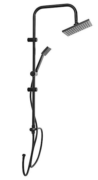 Spetebo Duscharmatur Duschgarnitur Set Regendusche Handbrause - schwarz (Pa günstig online kaufen