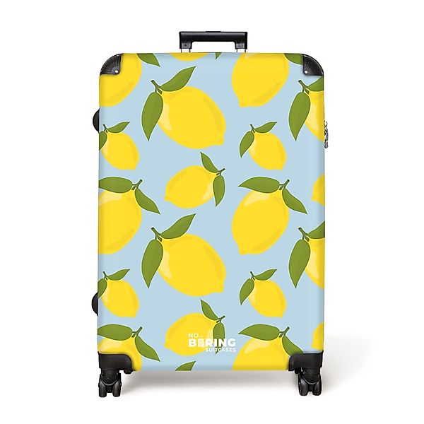 NoBoringSuitcases.com© Hartschalen-Trolley Pastellblau mit Zitronen 77 günstig online kaufen