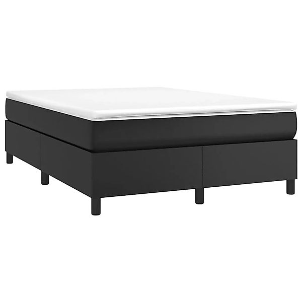 vidaXL Boxspringbett mit Matratze Schwarz 140x190 cm Kunstleder 3144602 günstig online kaufen