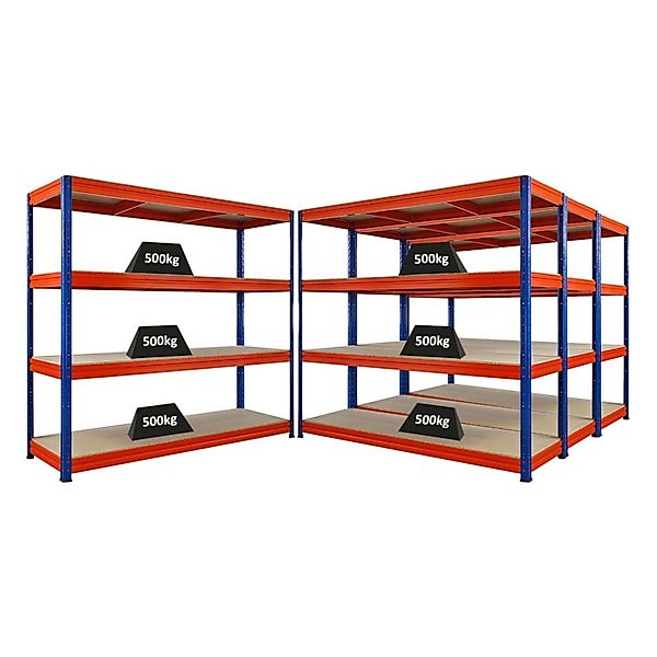 PROREGAL Mega Deal 4x Schwerlastregal Dino HxBxT 180x200x60cm 4 Spanplatten günstig online kaufen