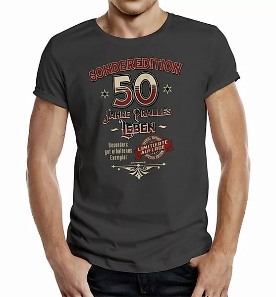 RAHMENLOS® T-Shirt Geschenk zum 50. Geburtstag - Sonderedition 50 pralles L günstig online kaufen