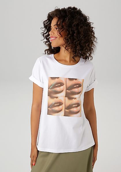 Aniston CASUAL T-Shirt mit Glitzer verzierter günstig online kaufen