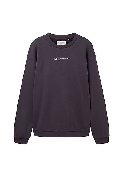 TOM TAILOR Sweatshirt Sweatshirt Pullover ohne Kapuze mit kleinem (1-tlg) günstig online kaufen