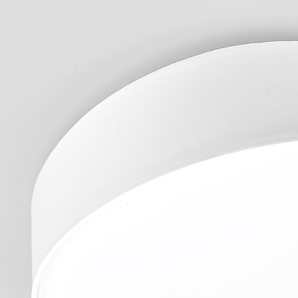 Lindby Deckenleuchte Sebatin, Ø 50 cm, cremeweiß, Stoff, E27 günstig online kaufen