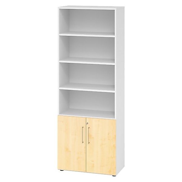 bümö Aktenschrank smart Kombischrank - 2 plus 4 Ordnerhöhen Dekor: Weiß/Aho günstig online kaufen