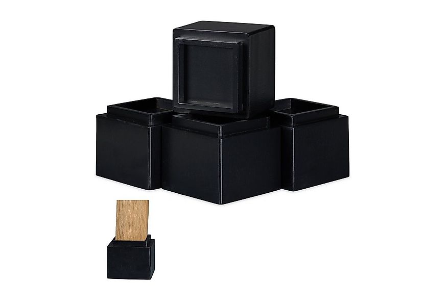 relaxdays Erhöhungs-Set Möbelerhöher 4er Set in versch. Farben, schwarz günstig online kaufen