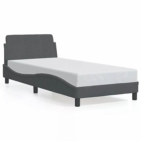 vidaXL Bettgestell mit Kopfteil Dunkelgrau 90x200 cm Samt Modell 11957422 günstig online kaufen