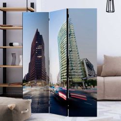 Paravent modern in Bunt Leinwand Füllung günstig online kaufen