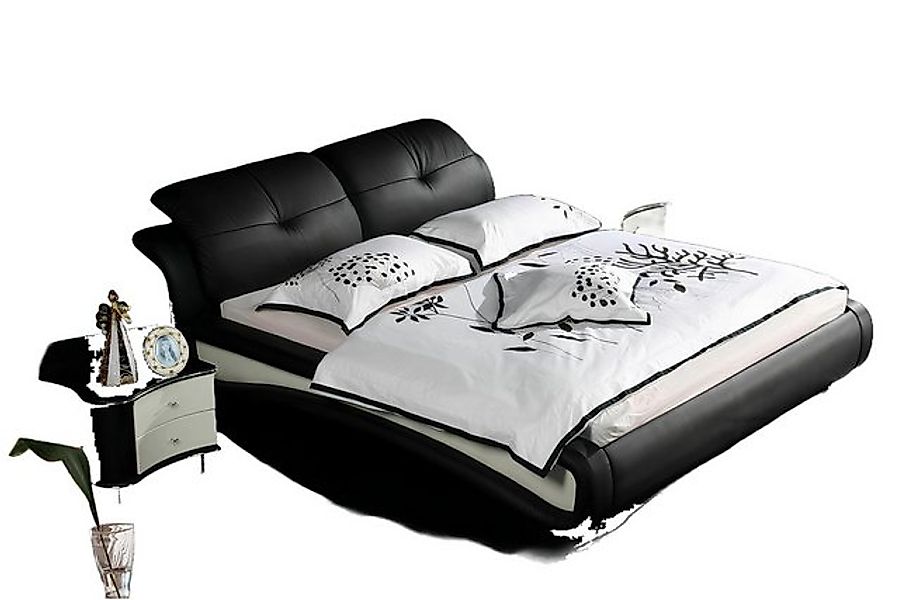 JVmoebel Bett Doppelbett Betten Polster Leder Designer Ehe Modernes Bett Be günstig online kaufen
