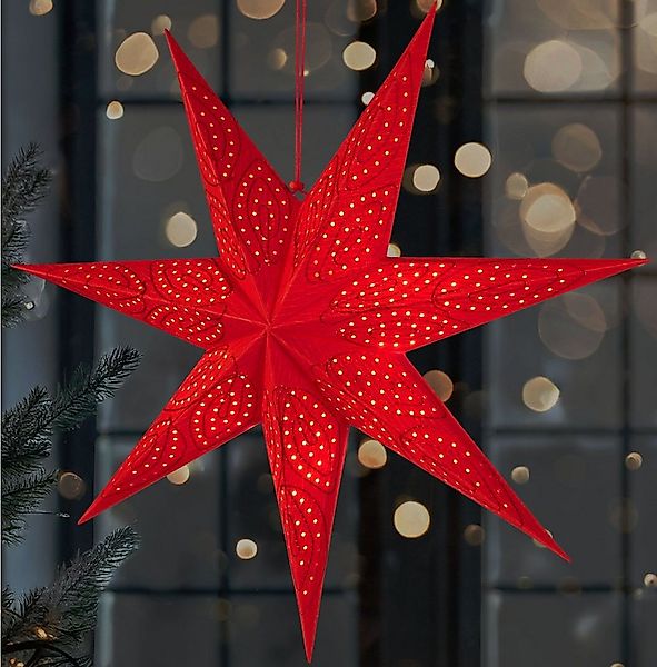 BRUBAKER LED Stern 60 cm Papier Weihnachtsstern zum Aufhängen - LED Advents günstig online kaufen