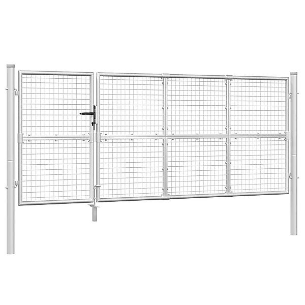 vidaXL Gartentor Mesh-Gartentor Silbern 350x175 cm günstig online kaufen