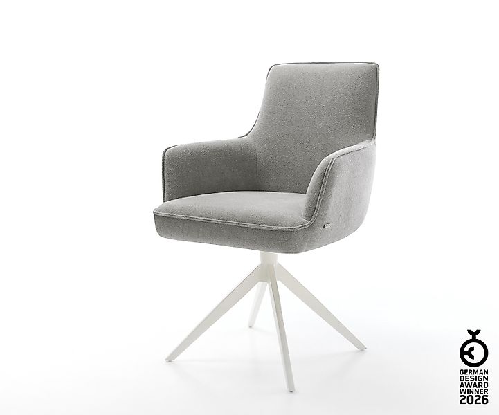 Drehstuhl Heira-Flex mit Armlehnen Strukturstoff Soft Grau Kreuzgestell bre günstig online kaufen