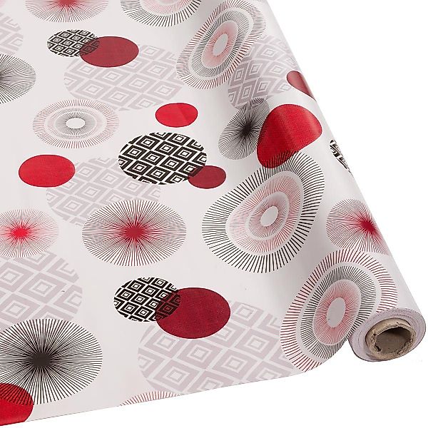 DéVa Tischdecke Wachstuchtischdecke "Kreise grafisch rot" günstig online kaufen