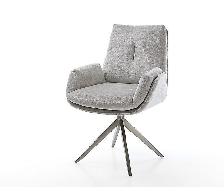 Drehstuhl Clea-Flex Chenille Silbergrau Kreuzgestell breit Graphit 360° dre günstig online kaufen