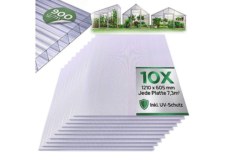 Arebos Hohlkammerplatte Transparent, für Gewächshaus, Carport, Frühbeet, Üb günstig online kaufen