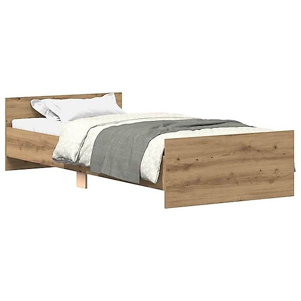 vidaXL Bett Bettgestell ohne Matratze Artisan-Eiche 90x190cm Holzwerkstoff günstig online kaufen