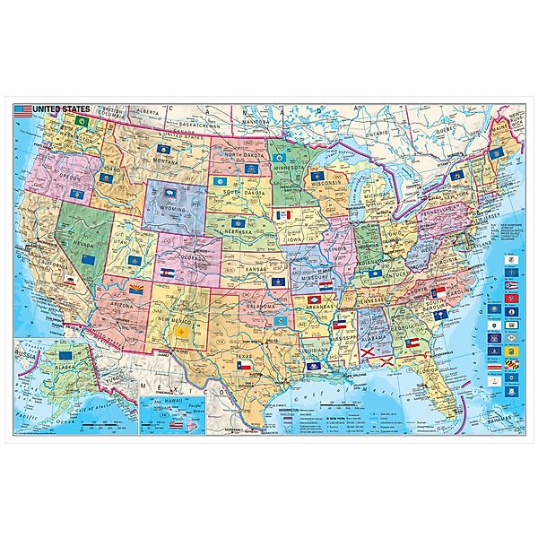 STIEFEL Poster USA Bundesstaaten mit Postleitzahlen, günstig online kaufen