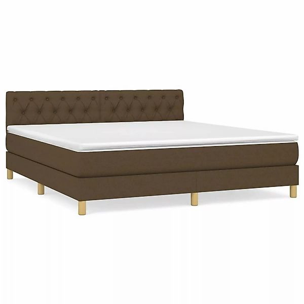 vidaXL Boxspringbett mit Matratze Dunkelbraun 160x200 cm Stoff1389631 günstig online kaufen