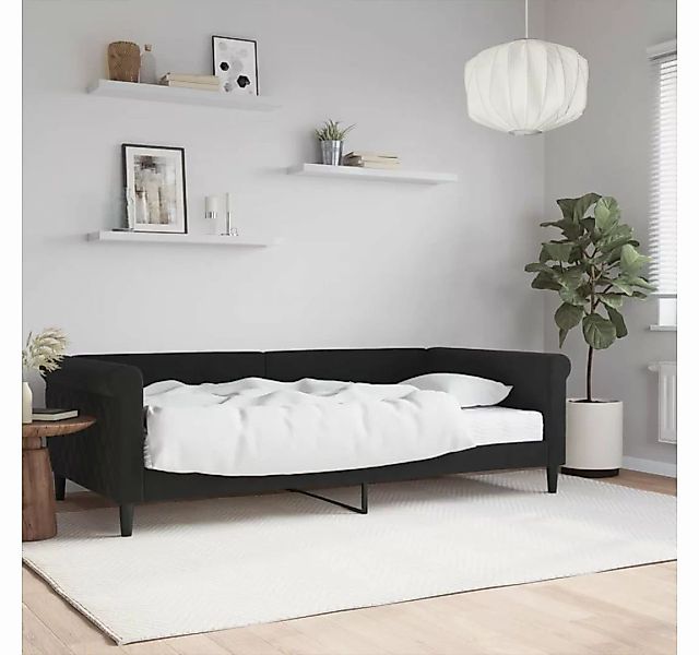 furnicato Bett Tagesbett mit Matratze Schwarz 100x200 cm Samt günstig online kaufen