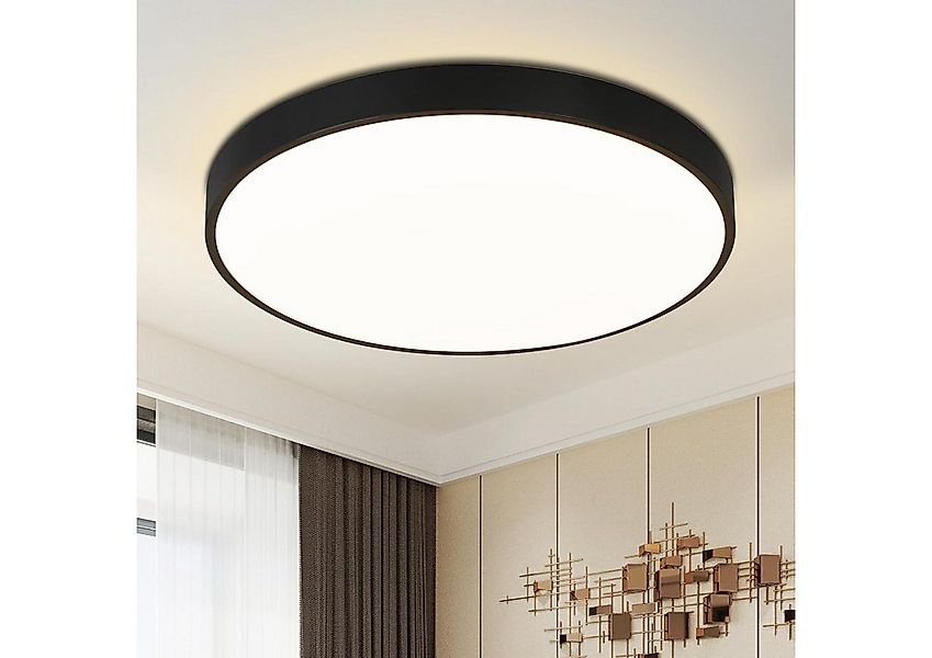 Nettlife LED Panel Schwarz Rund Flach Ø21cm Modern 12W Deckenleuchte, LED f günstig online kaufen