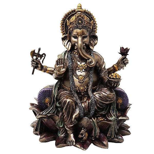 MystiCalls Buddhafigur Ganesha bronzefarben - Dekofigur günstig online kaufen